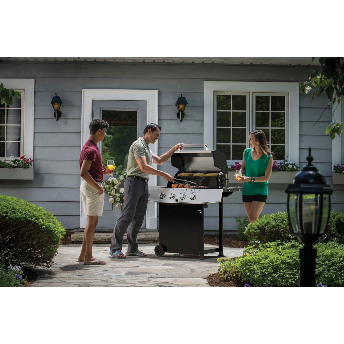 GrillPro 4-Burner Stainless Steel & Black 40,000 BTU LP Gas Grill Image 2