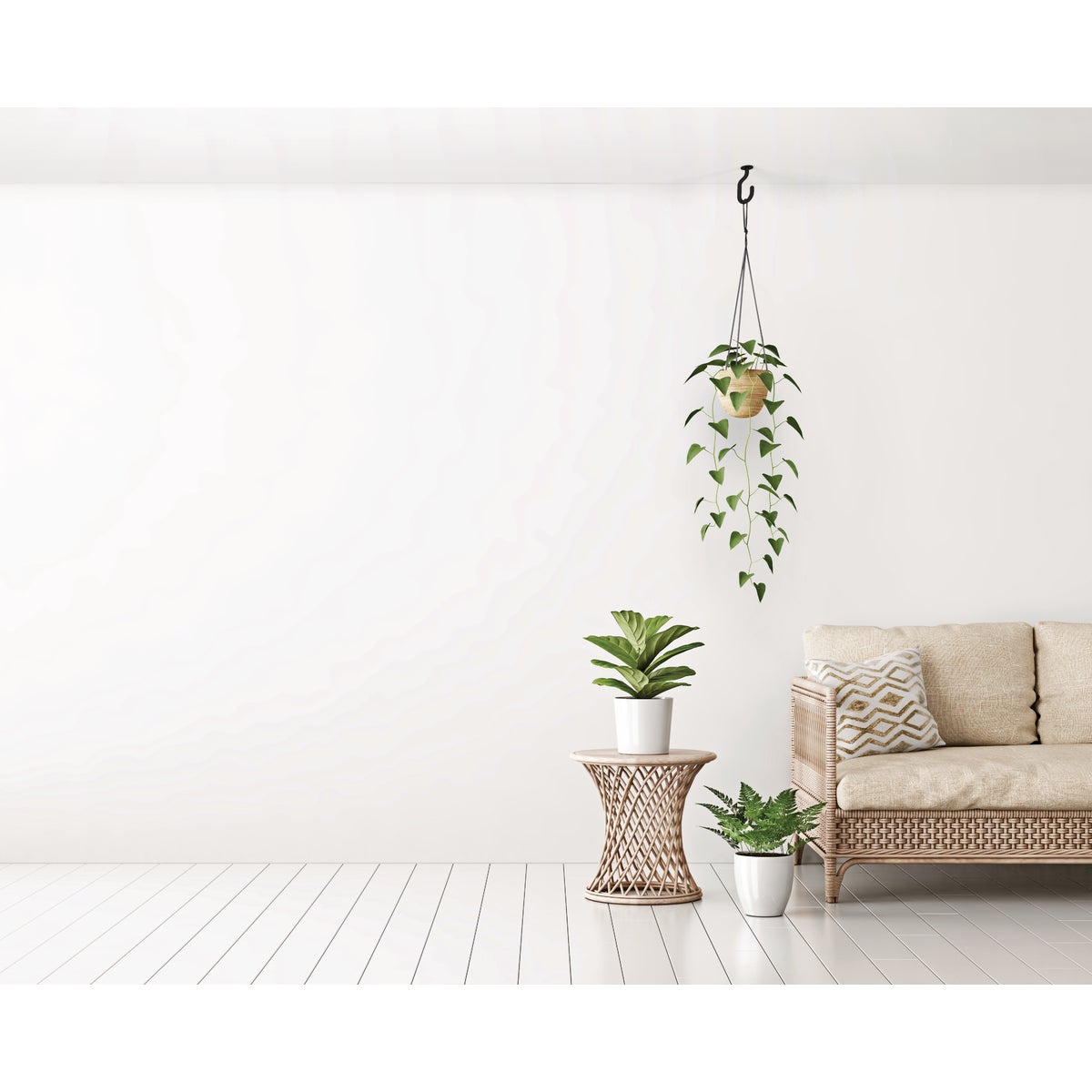 National Hardware 32 In. Black Steel Modern Ceiling J-Hook Plant Hanger Image 2