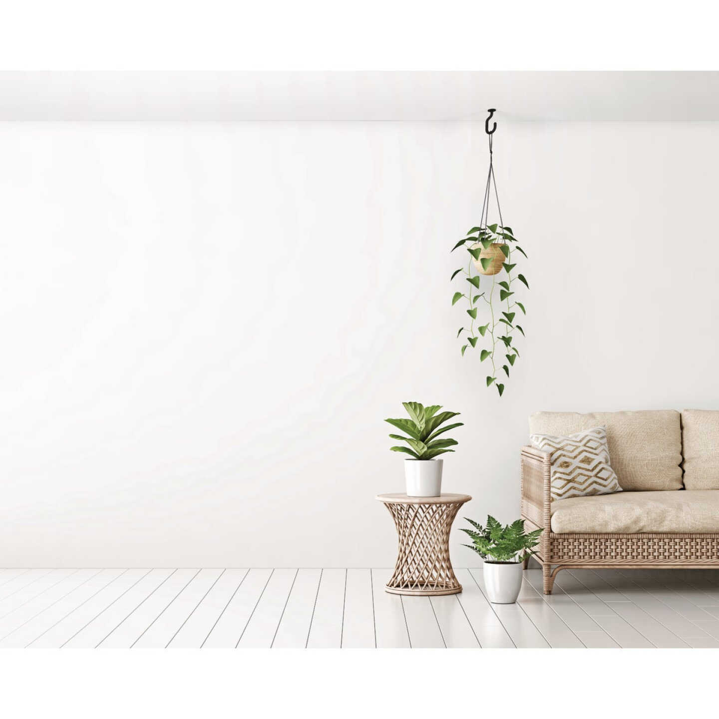 National Hardware 32 In. Black Steel Modern Ceiling J-Hook Plant Hanger Image 2