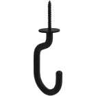 National Hardware 32 In. Black Steel Modern Ceiling J-Hook Plant Hanger Image 1