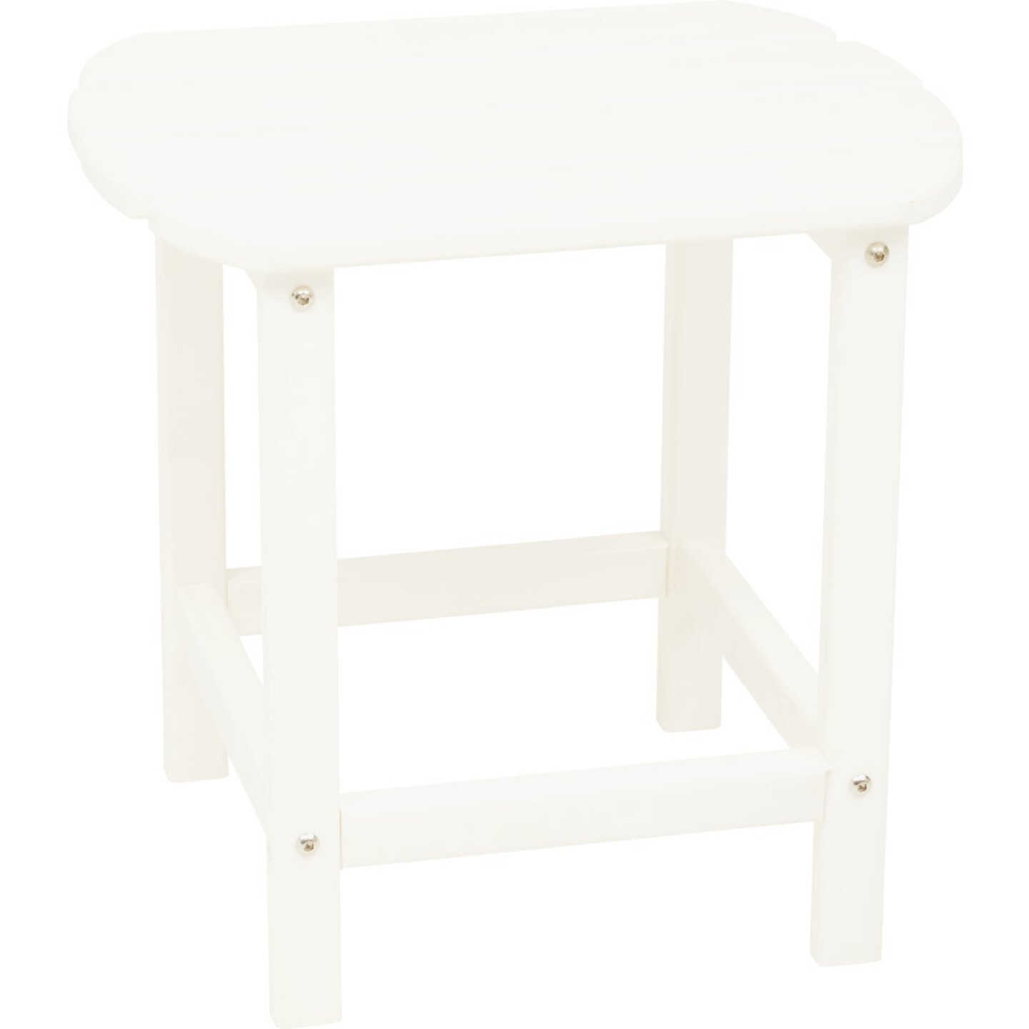 Outdoor Expressions White HDPE Side Table Image 1