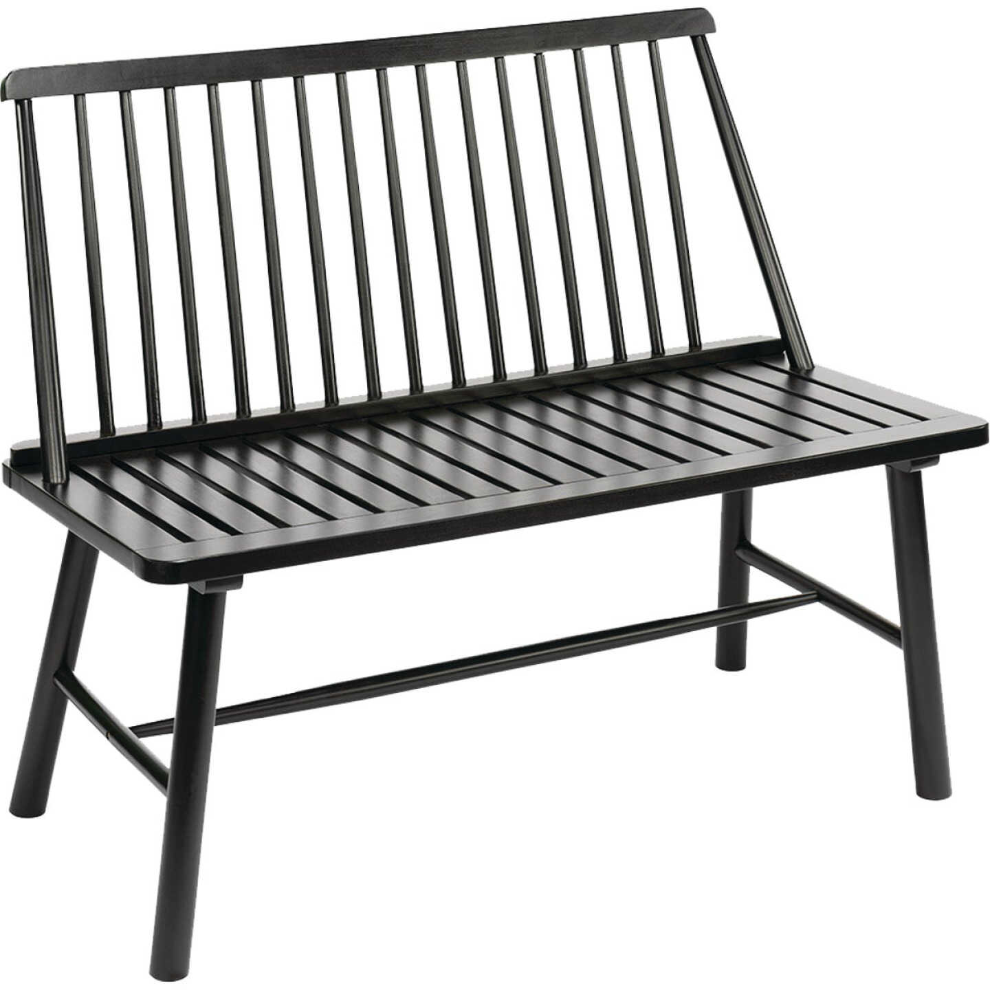 Jack Post Windsor 44 In. L. Black Indonesian Hardwood Bench Image 1