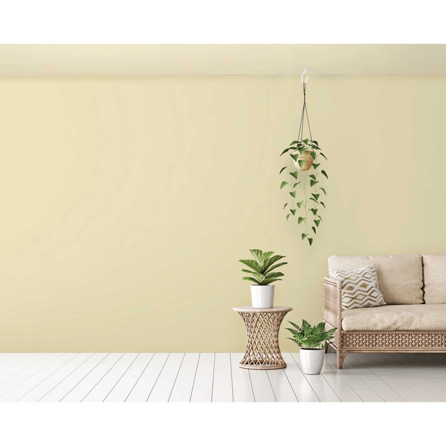 National Hardware 32 In. White Steel Modern Ceiling J-Hook Plant Hanger Image 2