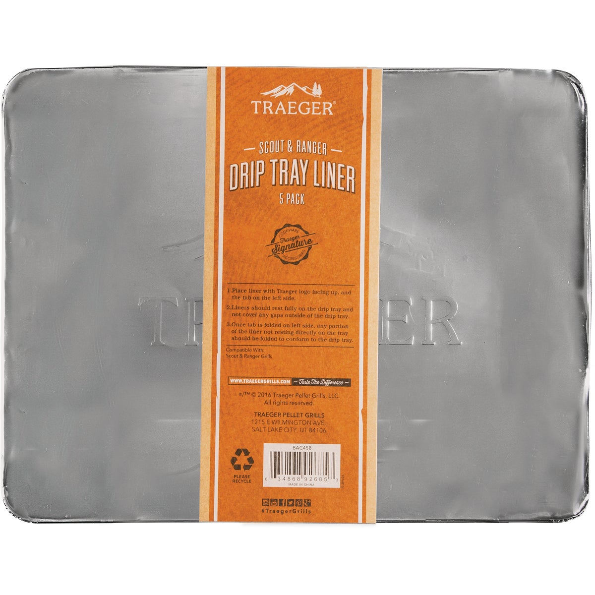 Traeger Aluminum Scout & Ranger Drip Tray Liner (5-Pack) Image 1