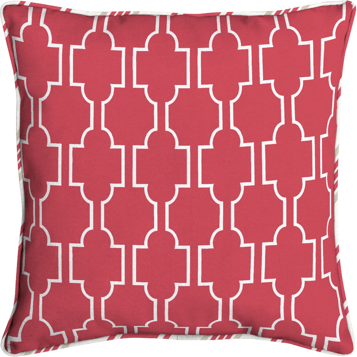 Oceantex 18 In. W. x 5.5 In. H. x 18 In. L. Recycled Polyester Farley Trellis Coral Pillow