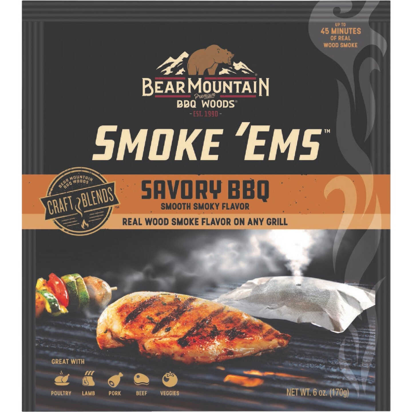 Bear Mountain BBQ Savory Smoke 'ems 6 Oz. Smoking Chips Image 1