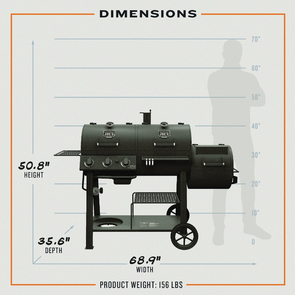 Oklahoma Joe's Canyon Combo Charcoal/Gas Smoker & Grill Image 3