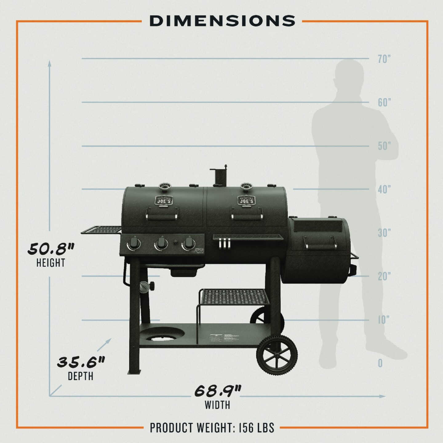 Oklahoma Joe's Canyon Combo Charcoal/Gas Smoker & Grill Image 3