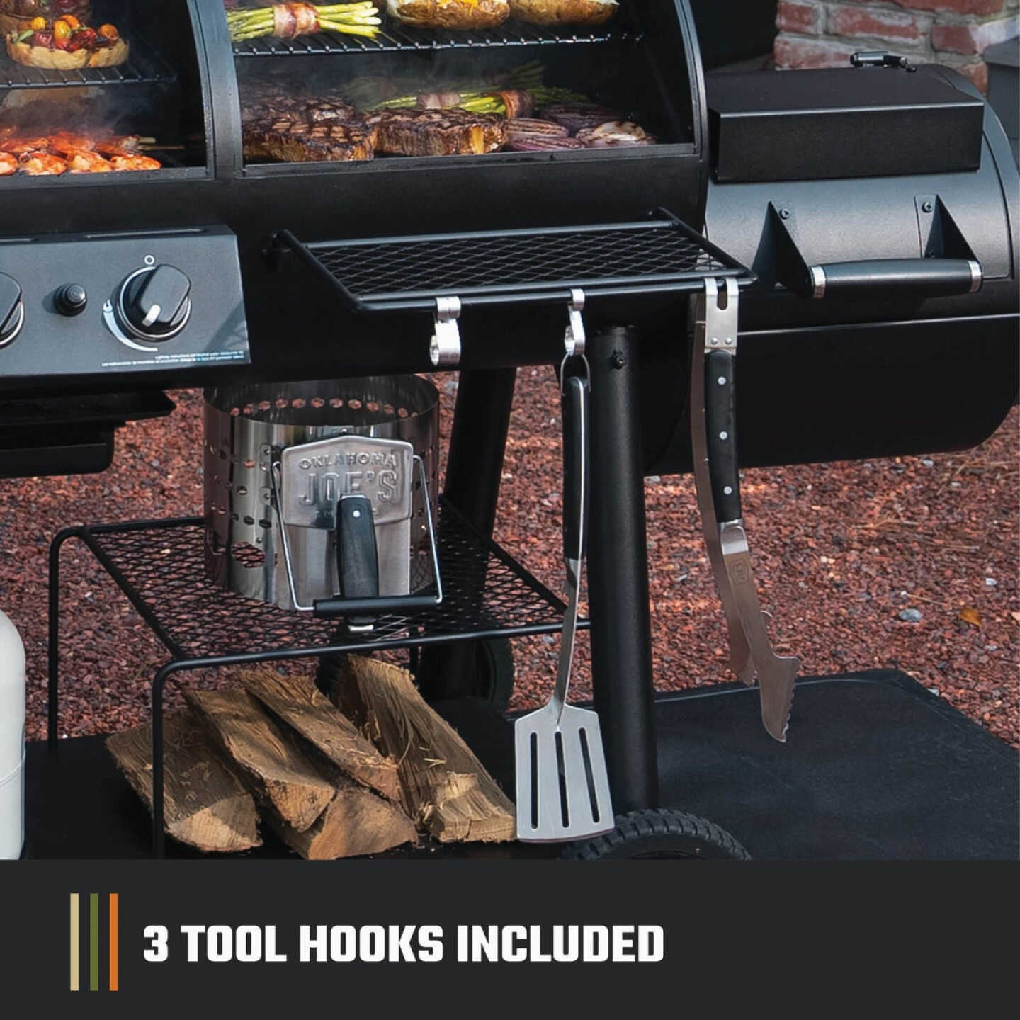 Oklahoma Joe's Canyon Combo Charcoal/Gas Smoker & Grill Image 6