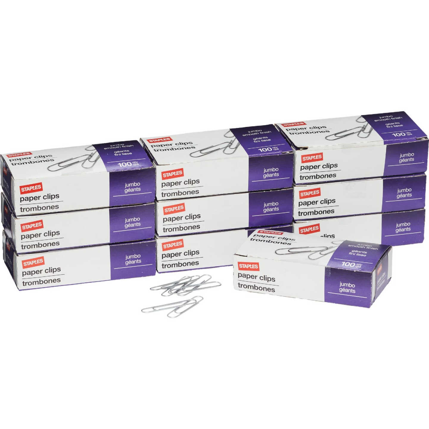 Staples Jumbo Smooth Paper Clips (1000-Pack) Image 1