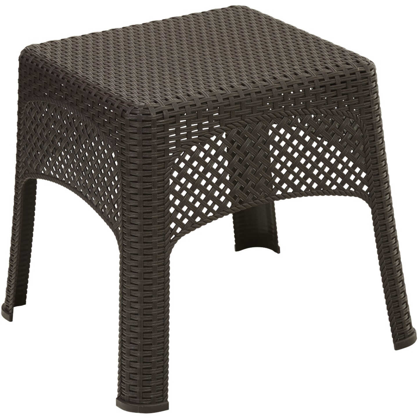 Adams Earth Brown 18.5 In. Square Woven Poly Side Table Image 1