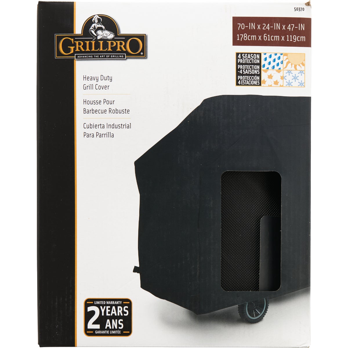 GrillPro Black 70 In. Deluxe Grill Cover Image 2