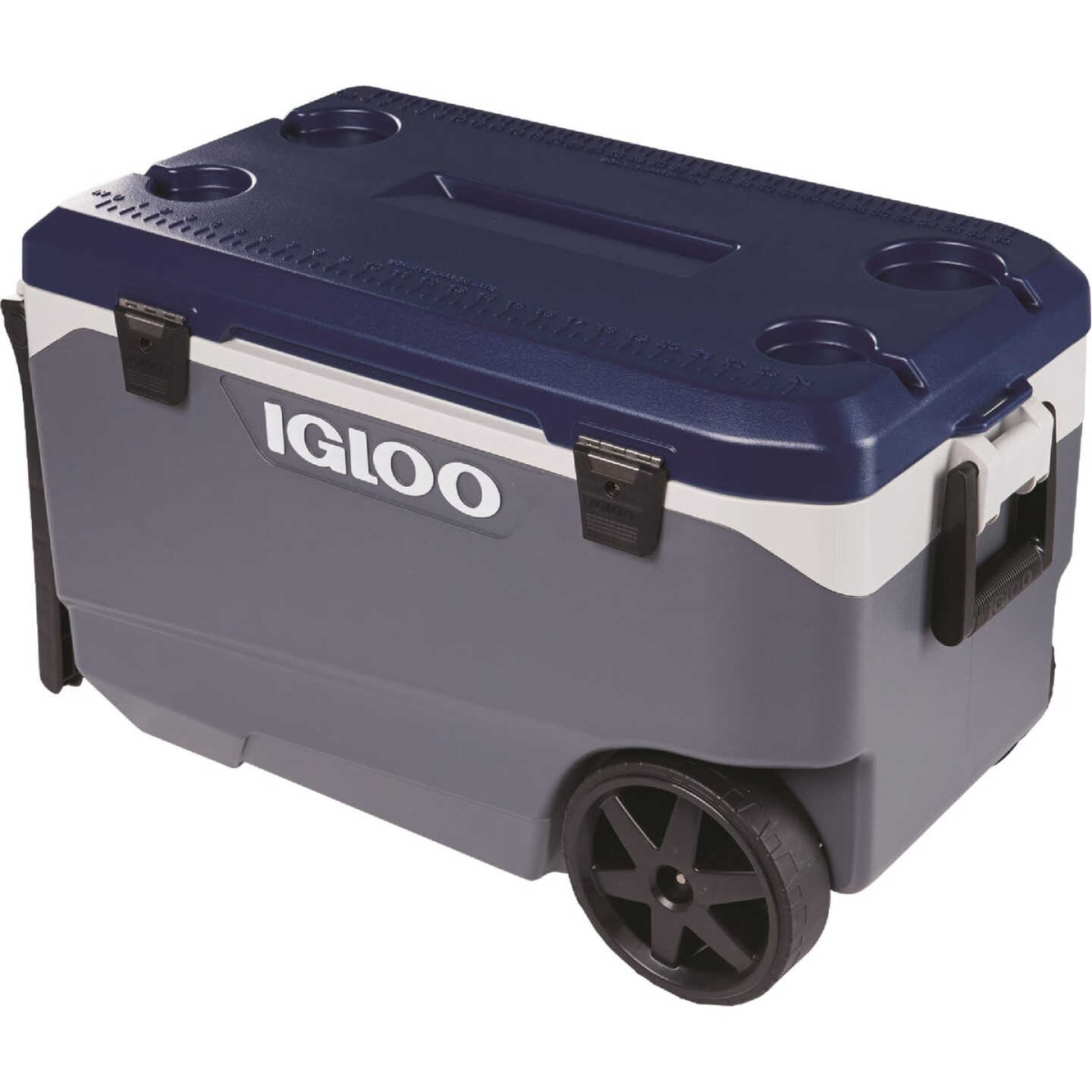 Igloo MaxCold Latitude 90 Qt. 2-Wheeled Cooler, Ash Gray & Aegean Sea Image 3