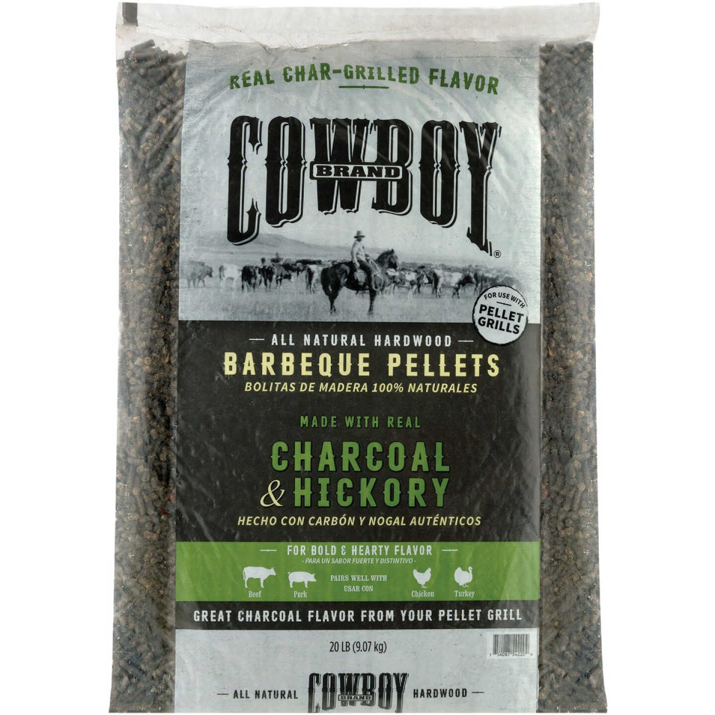 Cowboy 20 Lb. Charcoal & Hickory Barbeque Pellets Image 2