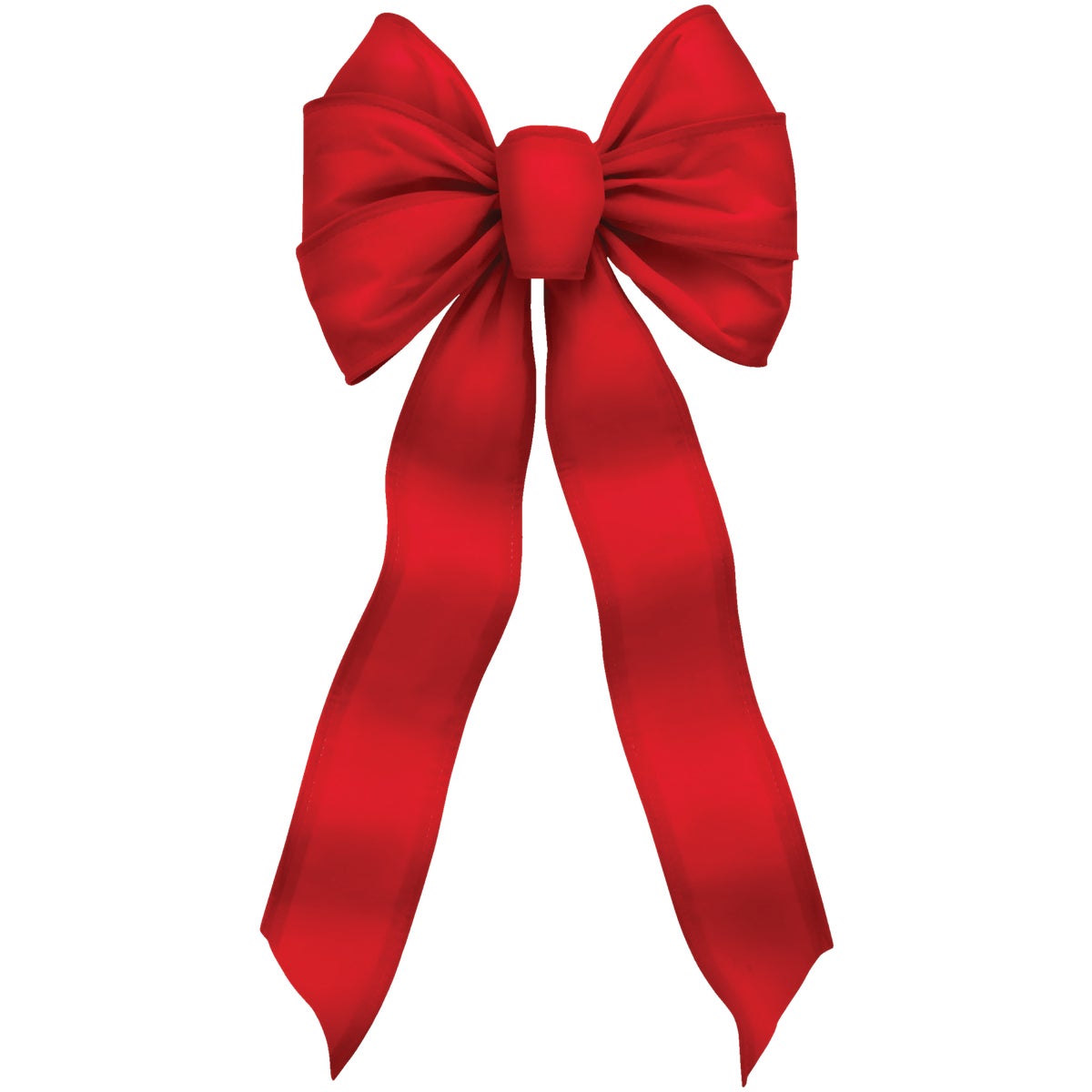 Holiday Trims 7-Loop 10 In. W. x 18 In. L. Red Velvet Wire Christmas Bow