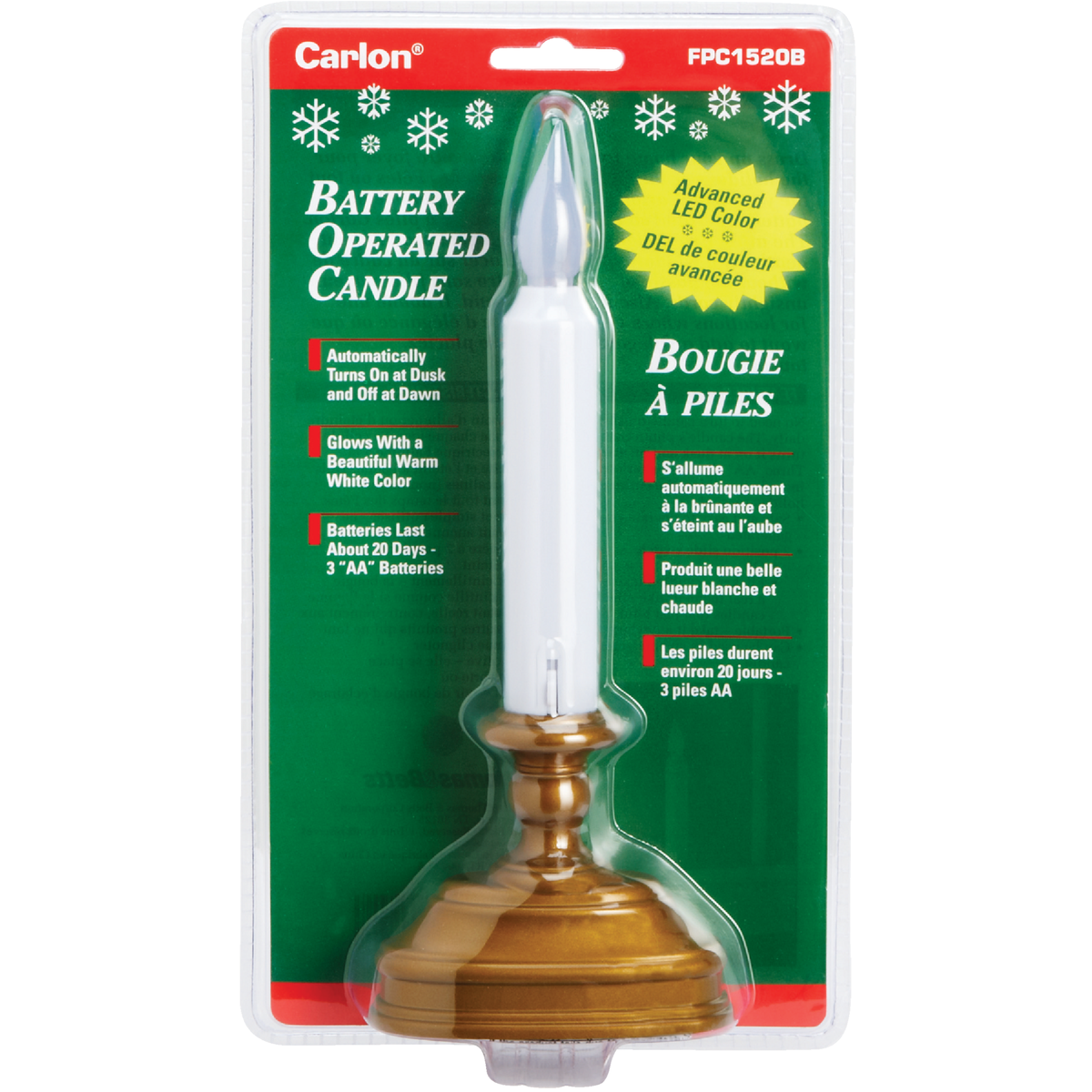 Xodus Standard 4.5 In. W. x 7.5 In. H. x 2 In. D. Antique Brass LED Battery Operated Candle Image 2