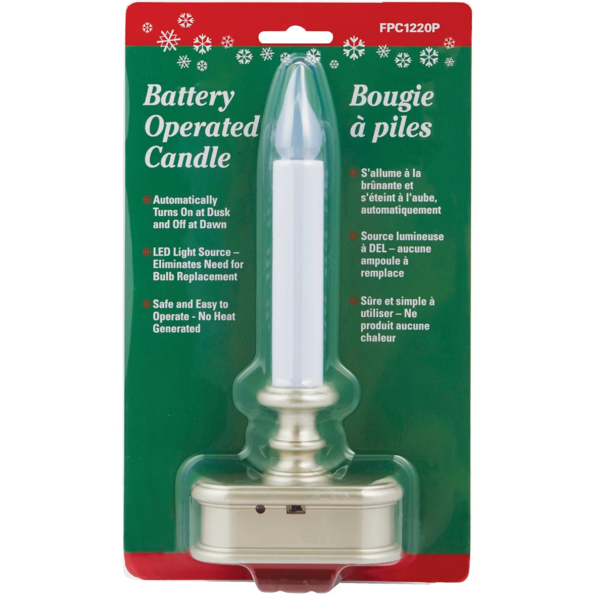 Xodus Economy 3.5 In. W. x 8.5 In. H. x 2 In. D. Pewter LED Battery Operated Candle Image 2