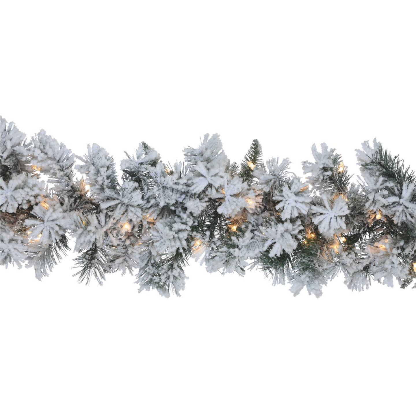 FLOCKED PINE GARLAND Image 1