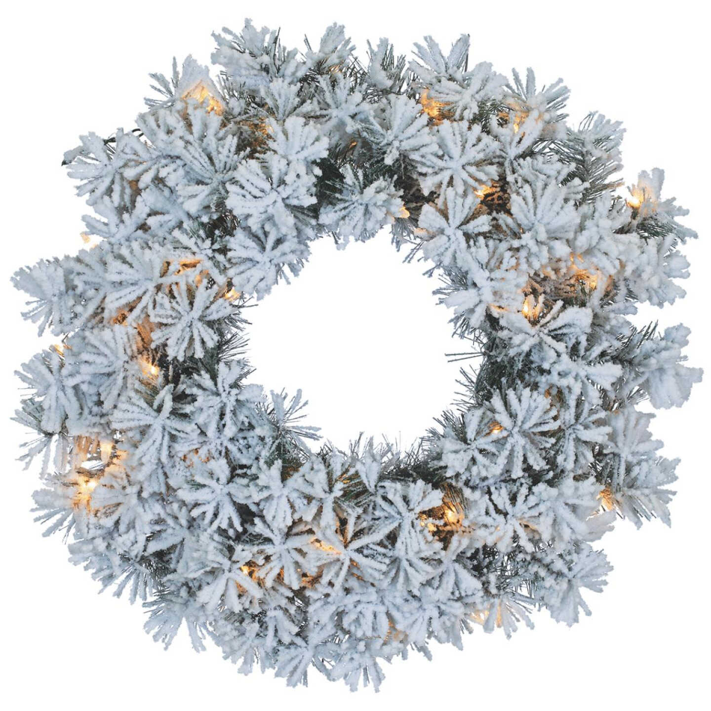 FLOCKED PINE WREATH Image 1