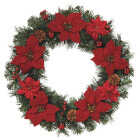 24" RED POIN WREATH Image 1