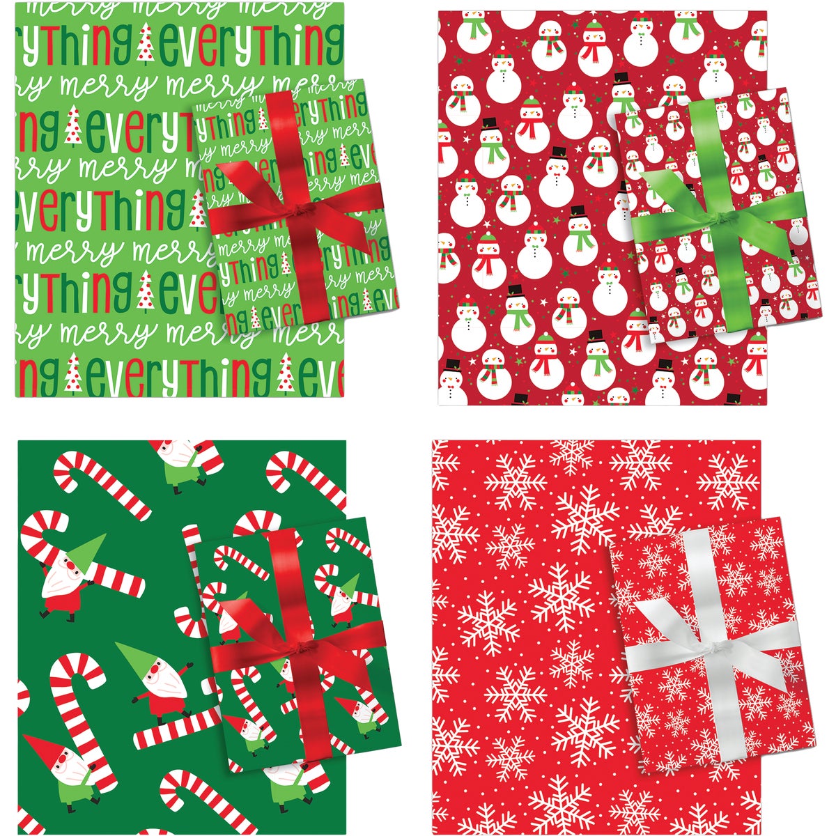 Paper Images Red/Green/White 40 In. Christmas Gift Wrapping Paper