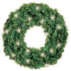 Gerson 24 In. 50-Bulb Clear Incandescent Canadian Pine Prelit Wreath Image 1
