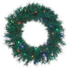 24"B/O LED TIFANY WREATH Image 1