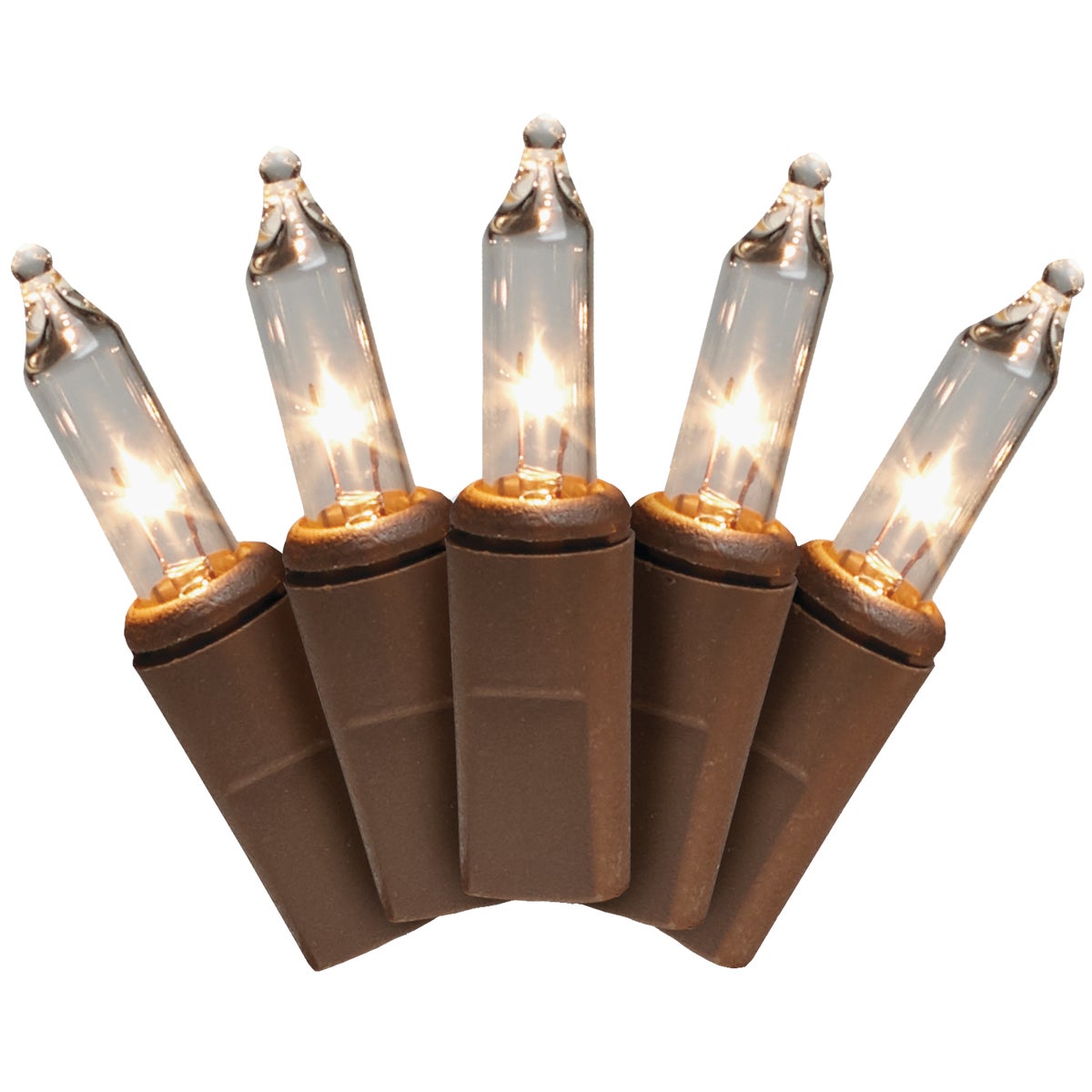 Home Impressions Clear 50-Bulb Mini Incandescent Light Set with Brown Wire Image 1