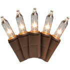 Home Impressions Clear 50-Bulb Mini Incandescent Light Set with Brown Wire Image 1