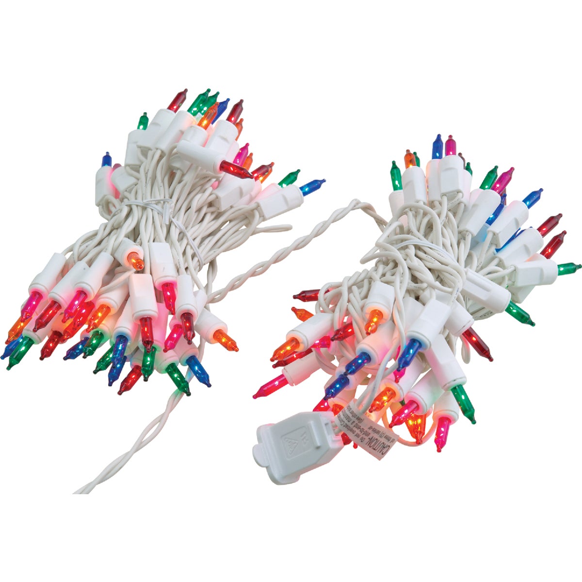 J Hofert Multi 100-Bulb Mini Incandescent Icicle Light Set with White Wire Image 7