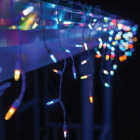 J Hofert Multi 150-Bulb Heavy-Duty Mini Incandescent Icicle Light Set with White Wire Image 3