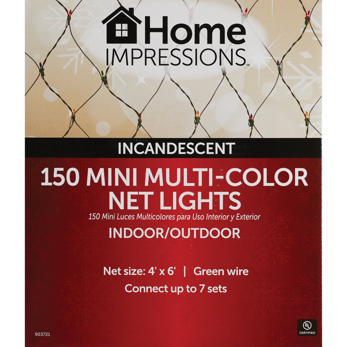 Home Impressions Multi 150-Bulb Mini Incandescent 4 Ft. x 6 Ft. Heavy-Duty Net Light Set Image 4
