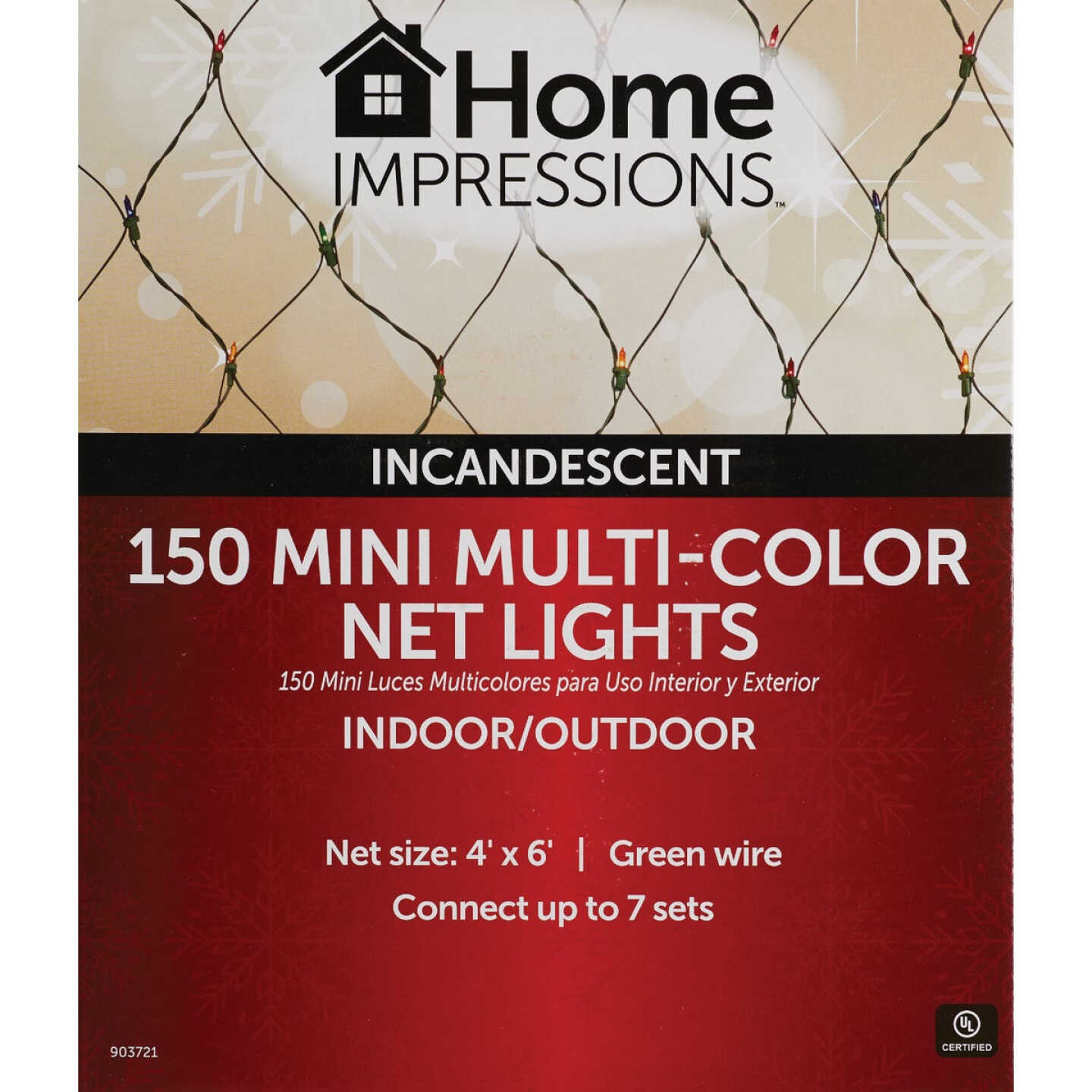 Home Impressions Multi 150-Bulb Mini Incandescent 4 Ft. x 6 Ft. Heavy-Duty Net Light Set Image 4