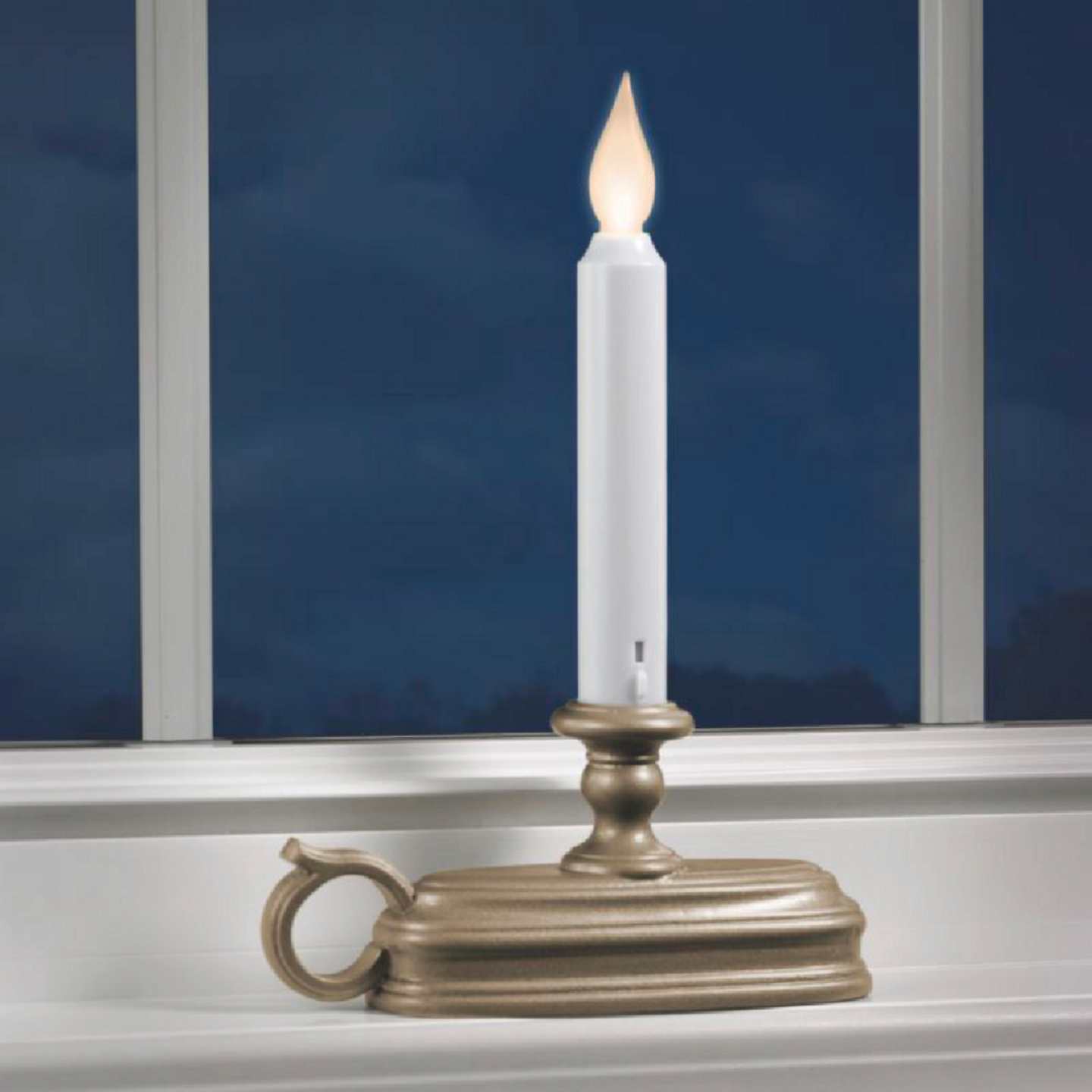 Xodus Deluxe 6 In. W. x 9 In. H. x 1.75 In. D. Pewter LED Battery Operated Candle Image 1