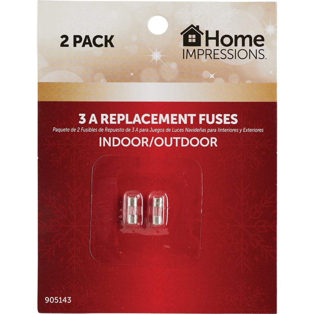 Home Impressions 3A Glass Christmas Light Set Fuses (2-Pack)