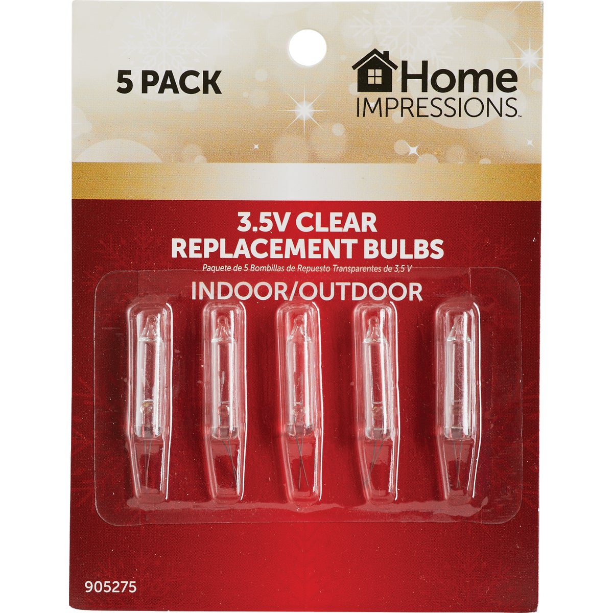 Home Impressions Mini Clear 3.5V Replacement Light Bulb (5-Pack)