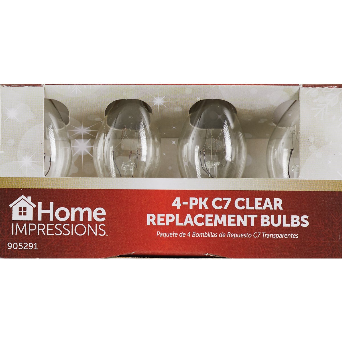 Home Impressions C7 Clear Transparent 125V Replacement Light Bulb (4-Pack) Image 2