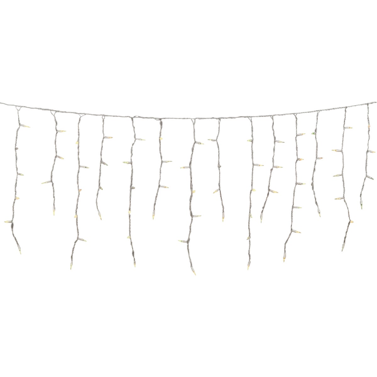 J Hofert Clear 100-Bulb Mini Incandescent Icicle Light Set with White Wire Image 1