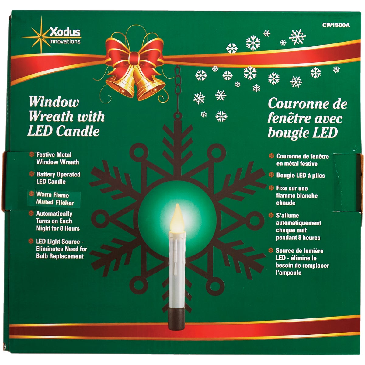 Xodus 12 In. x 9-1/2 In. x 3/4 In. Aged Bronze LED Battery Operated Wreath with Candle Image 2