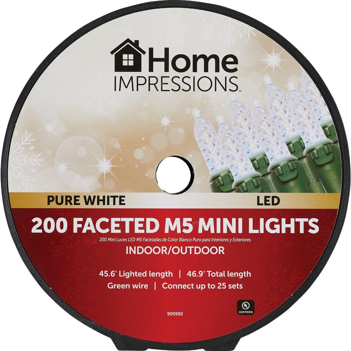 Home Impressions Pure White 200-Bulb Faceted M5 Mini LED Light Set Image 2