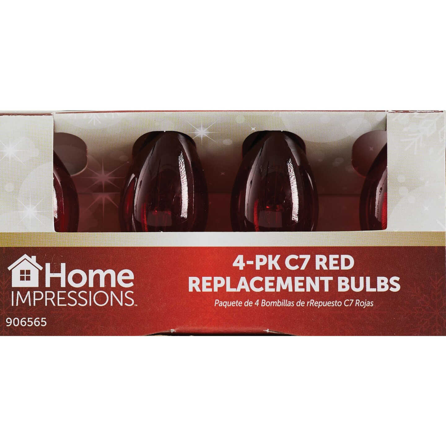Home Impressions C7 Red Transparent 125V Replacement Light Bulb (4-Pack) Image 2