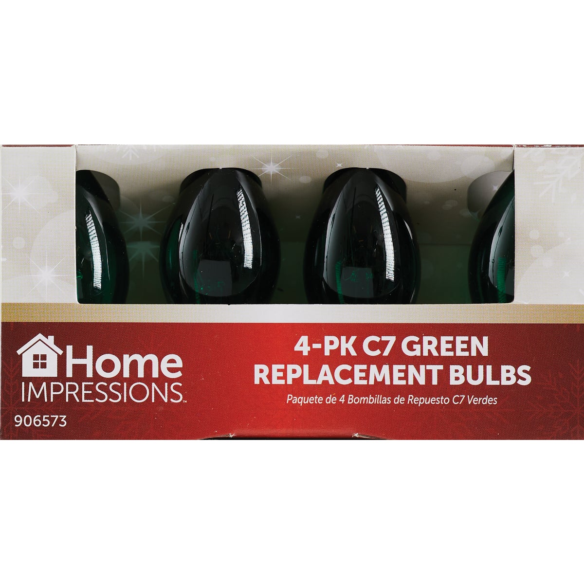 Home Impressions C7 Green Transparent 125V Replacement Light Bulb (4-Pack) Image 2
