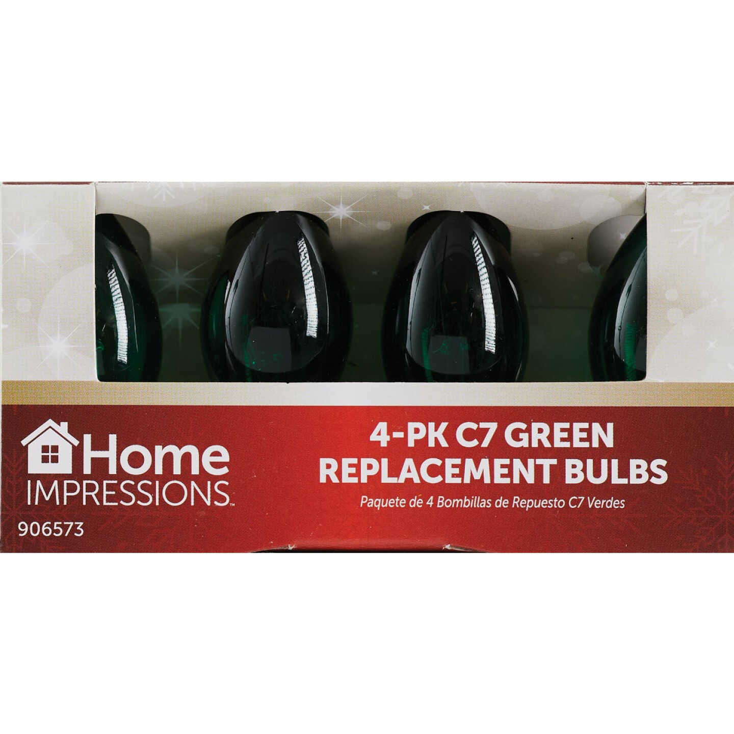 Home Impressions C7 Green Transparent 125V Replacement Light Bulb (4-Pack) Image 2