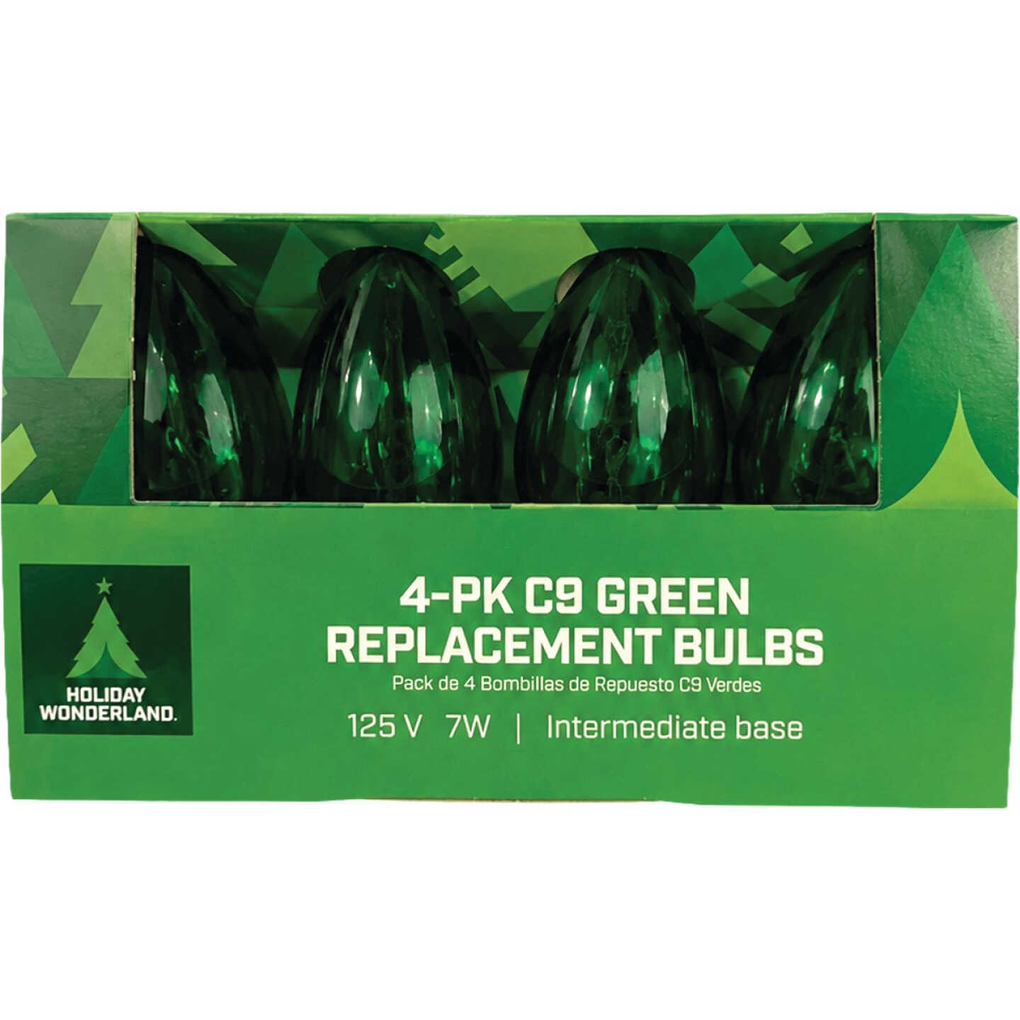 Home Impressions C9 Green Transparent 125V Replacement Light Bulb (4-Pack) Image 2