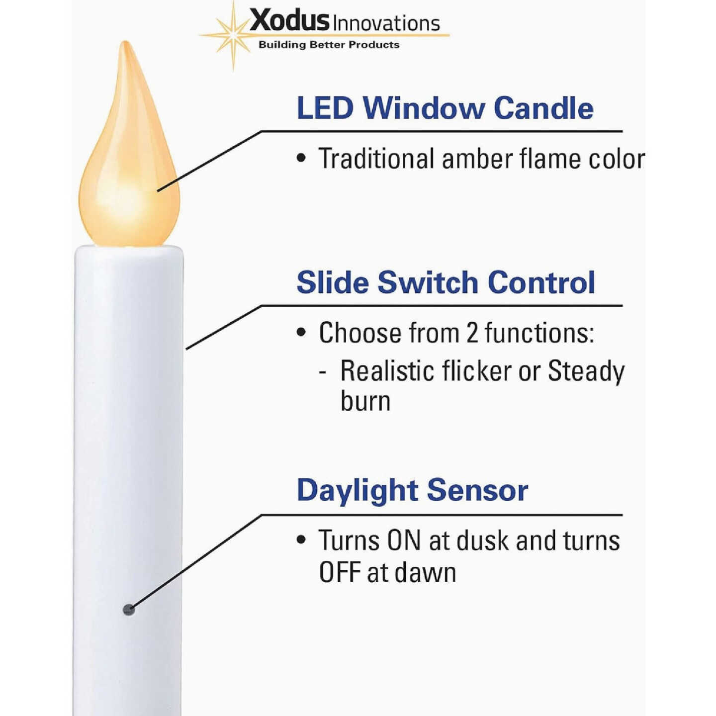 Xodus 3.5 In. W. x 8.5 In. H. x 2 In. D. Aged Bronze Flickering LED Battery Operated Candle Image 3