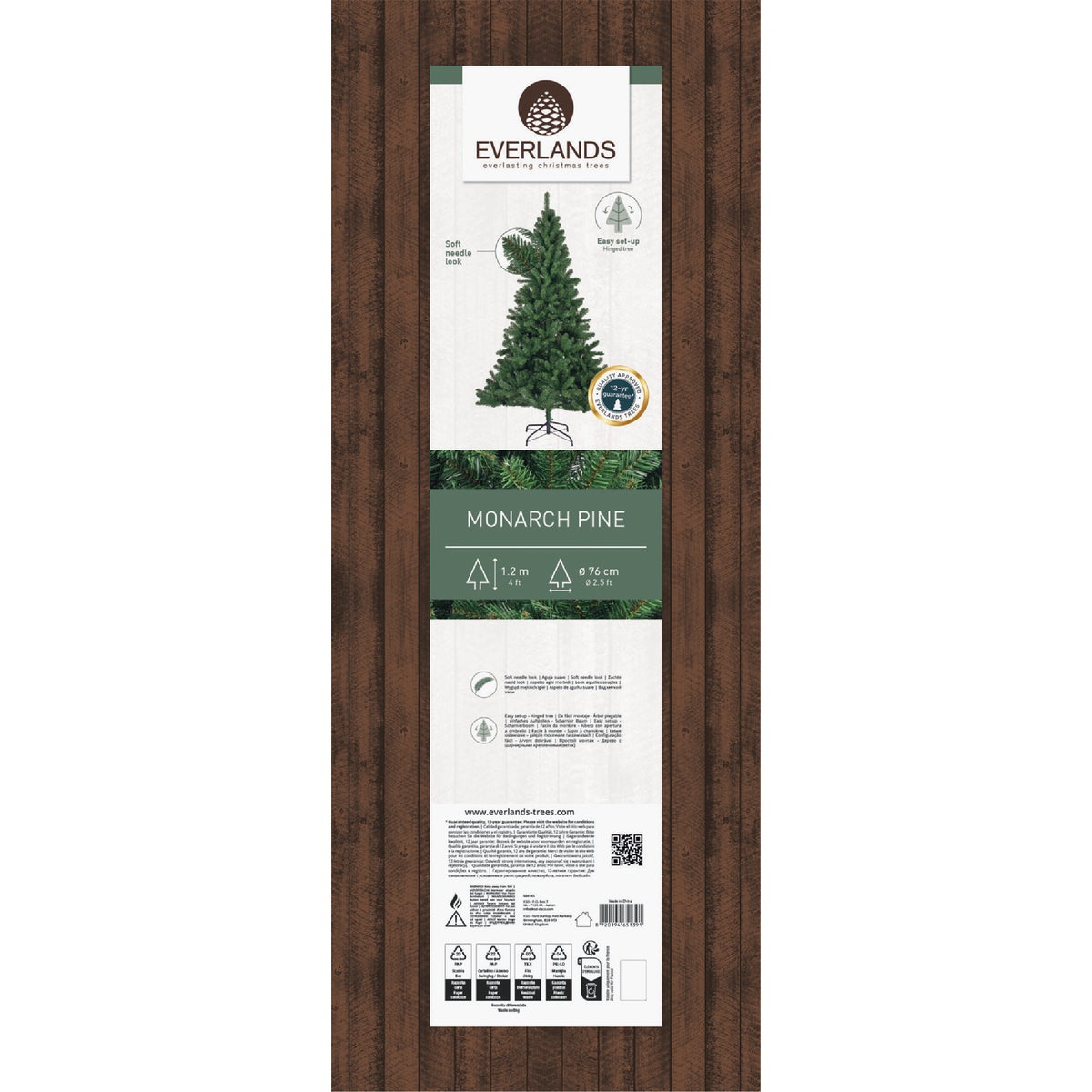 Everlands 4 Ft. Monarch Pine Christmas Tree Image 3