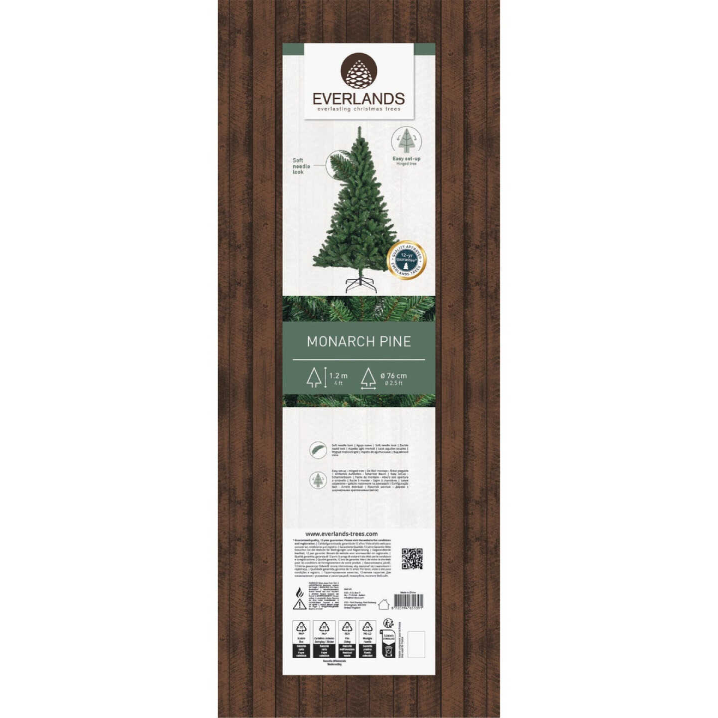 Everlands 4 Ft. Monarch Pine Christmas Tree Image 3