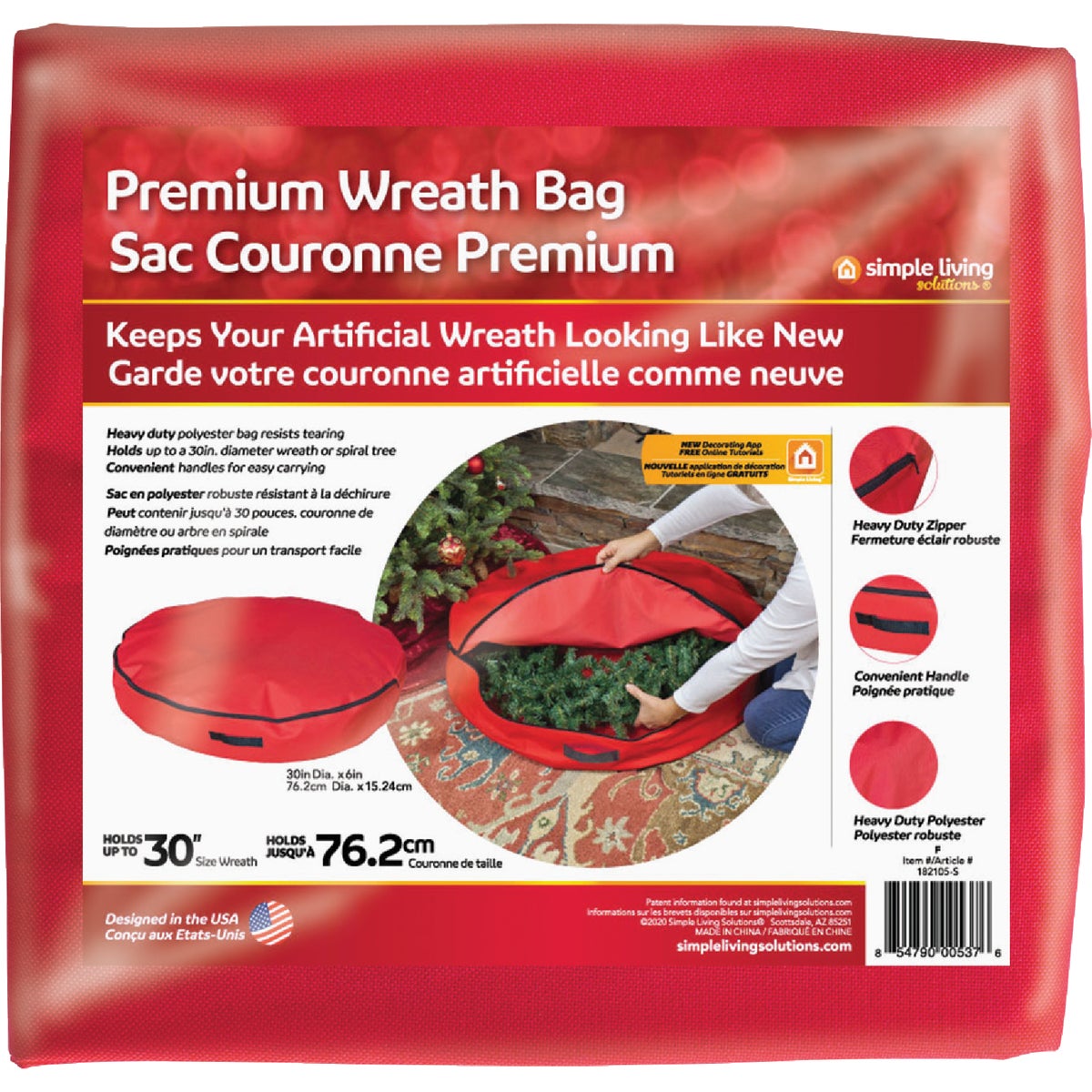 Simple Living Solutions 30 In. Wreath Bag Image 3