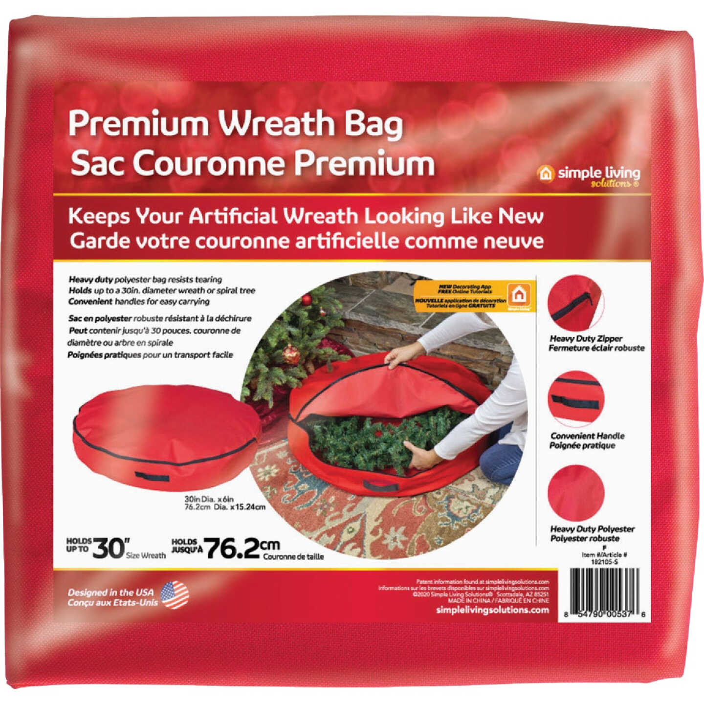 Simple Living Solutions 30 In. Wreath Bag Image 3