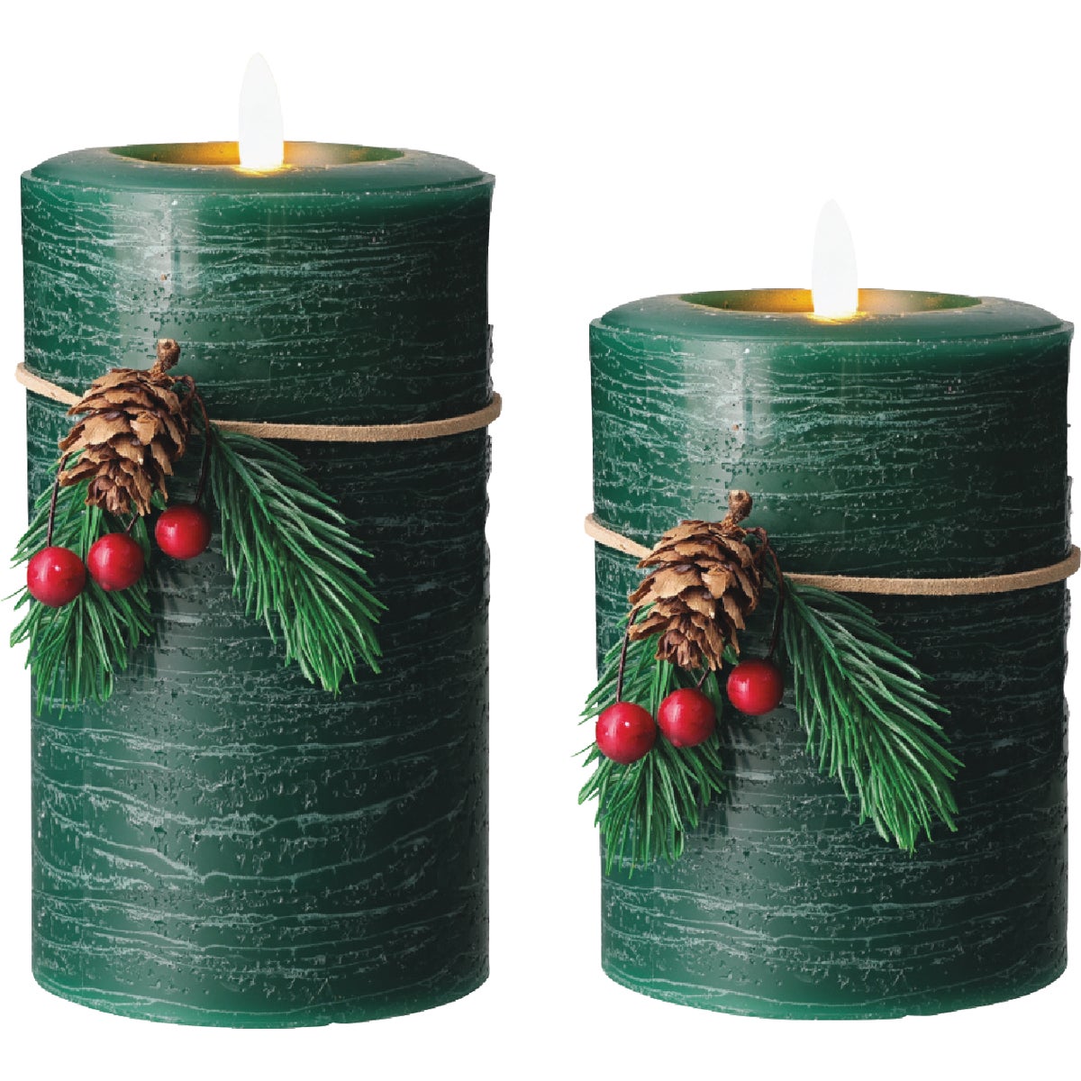 Life Home Products 3.5 In. x 5 In. Evergreen Holiday Series Signature LED Candle